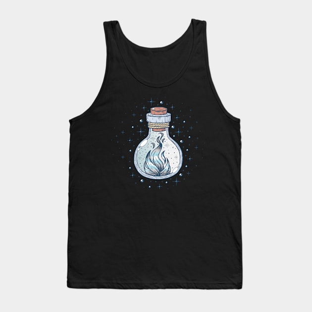 Demiboy Fire Occult Bottle LGBT Pride Flag Tank Top by Psitta